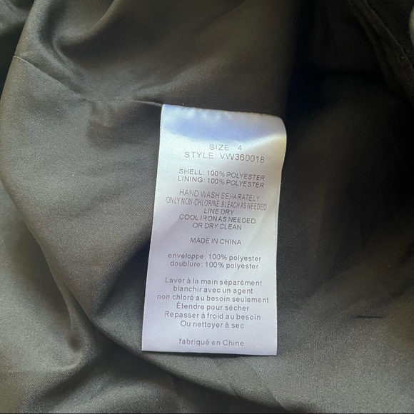 White by Vera Wang Black Pleated Chiffon Strapless Cocktail Dress Size 4 - Picture 6 of 7